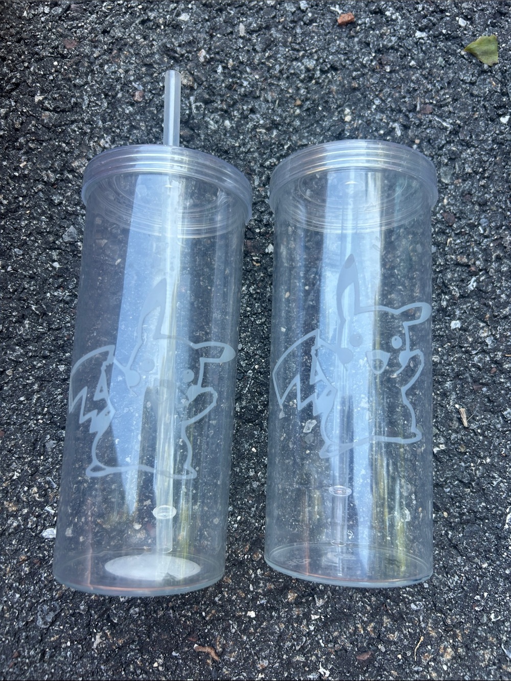 Clear Pikachu Tumbler with Straw - Clear